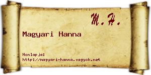 Magyari Hanna névjegykártya